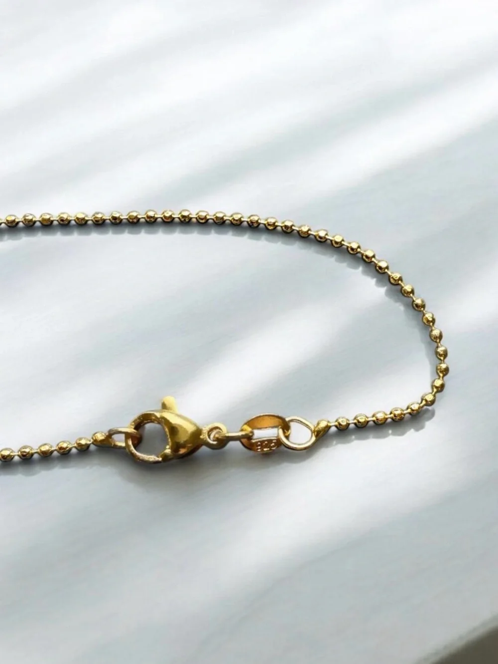 Beautiful White Evil Eye Necklace 16 inches  .925 sterling silver gold plated
